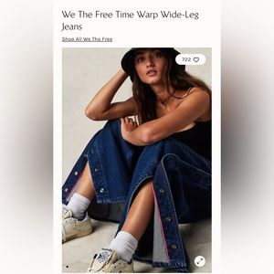 Brand new free people time warp wide leg jeans size 28